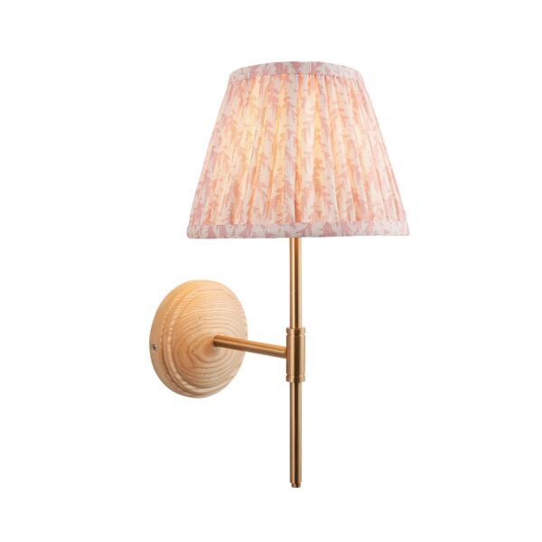 Endon Lighting - Wood T Bar & Leaf 20cm - 116107 - Ash Wood Peach Wall Light
