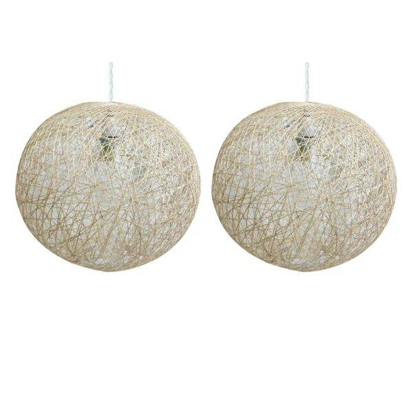 Set of 2 Abaca - Natural 14" Globe Ceiling Light Shades