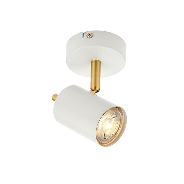 Endon Lighting - Gull - 59931 - White Satin Brass Ceiling Spotlight