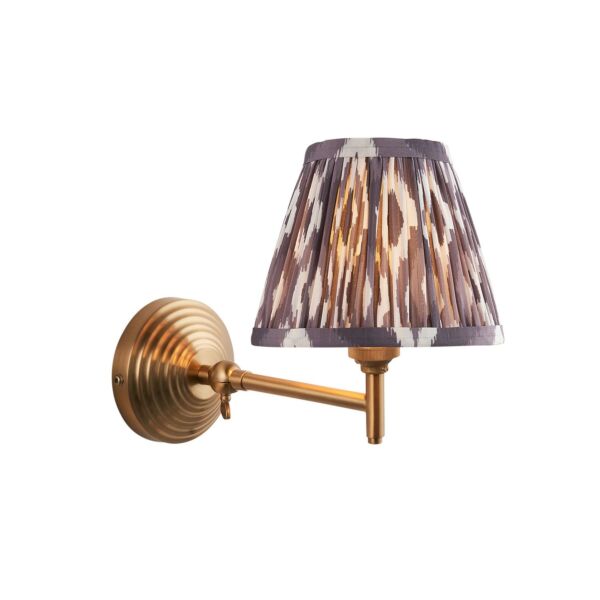 Endon Lighting - Obelisk Fold & Ikat 16cm - 115730 - Aged Brass Grey Wall Light