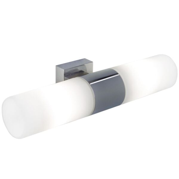 Nordlux - Tangens Double - 17141029 - Chrome Opal Glass 2 Light IP44 Bathroom Strip Wall Light