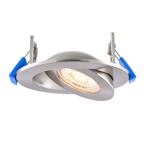 Saxby Lighting - Shield360 - 119101 - LED Satin Nickel IP44 Bathroom Recessed Fire Rated Ceiling Downlight