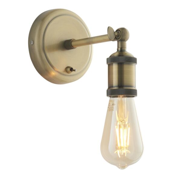 Endon Lighting - Hal - 97245 - Antique Brass Wall Light