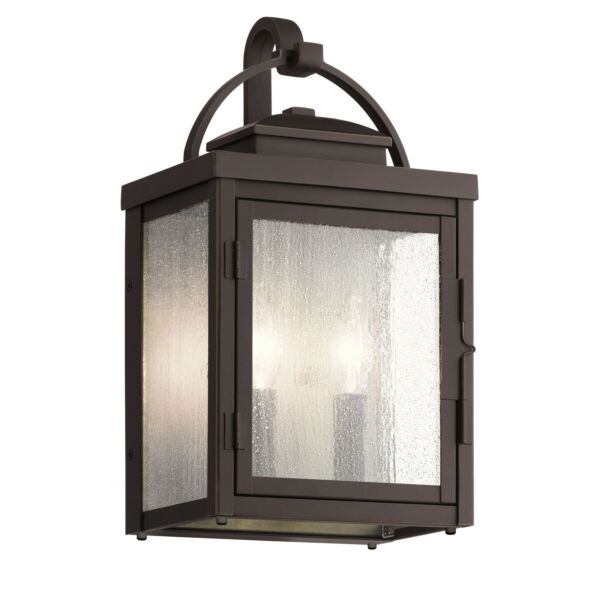 Kichler Lighting - Carlson - KL-CARLSON-M-RZ - Oil Rubbed Bronze Clear Seeded Glass 2 Light IP44 Outdoor Wall Light