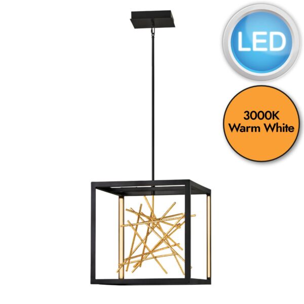 Quintiesse - Styx - QN-STYX-LED-P-BG - LED Black Gilded Gold Ceiling Pendant Light