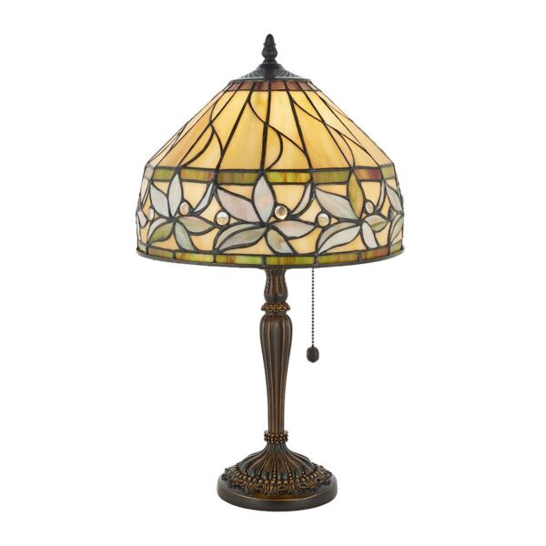 Interiors 1900 - Ashtead - 63915 - Dark Bronze Tiffany Glass Table Lamp