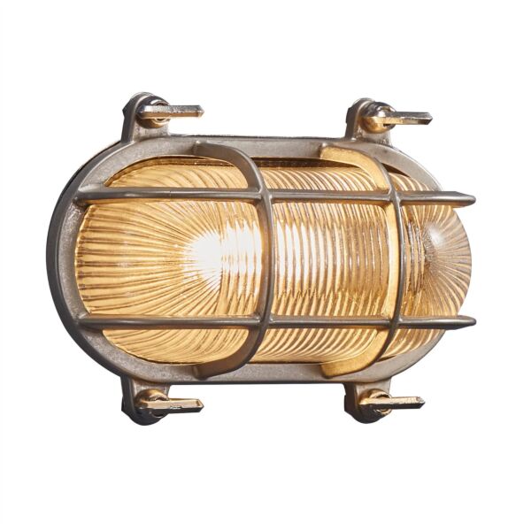 Nordlux - Helford - 49031055 - Brushed Nickel Frosted Glass IP64 Outdoor Bulkhead Light