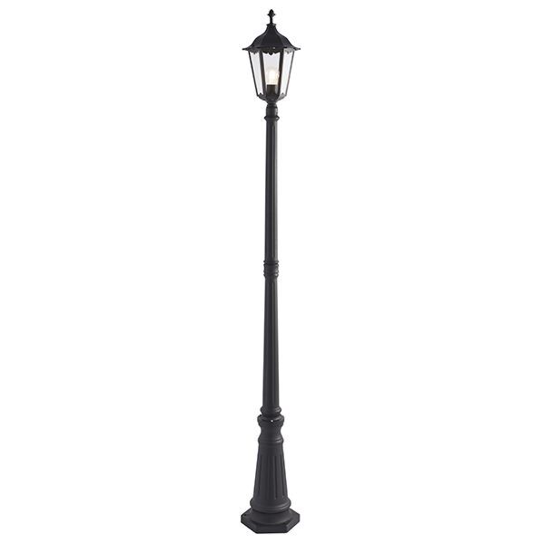 Endon Lighting - Burford - 76551 - Black Clear Glass IP44 Outdoor Lamp Post