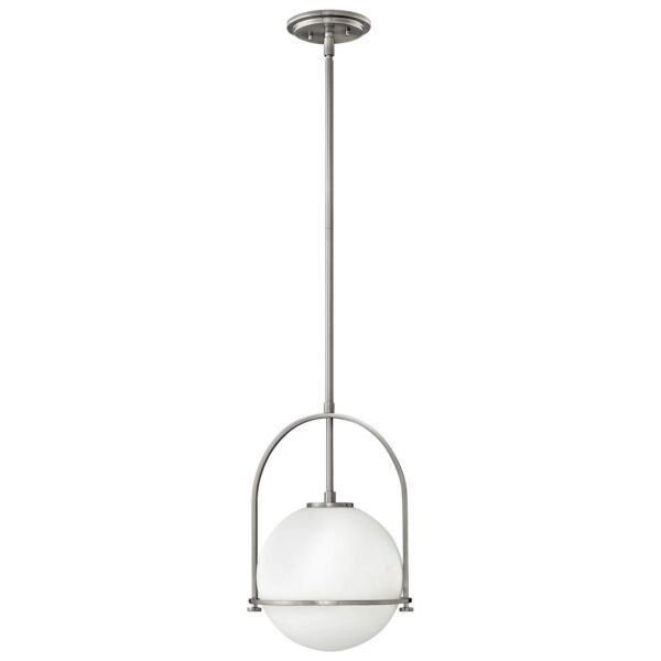 Quintiesse - Somerset - QN-SOMERSET-P-O-BN - Brushed Nickel Opal Glass Ceiling Pendant Light