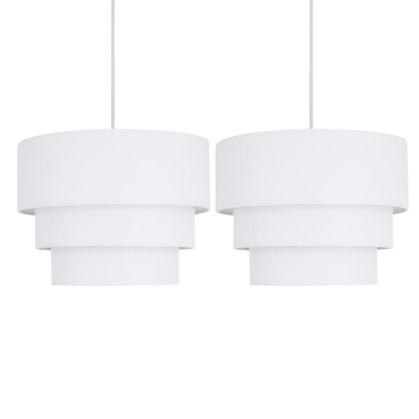 Pair of White 3 Tier Ceiling Light Shades