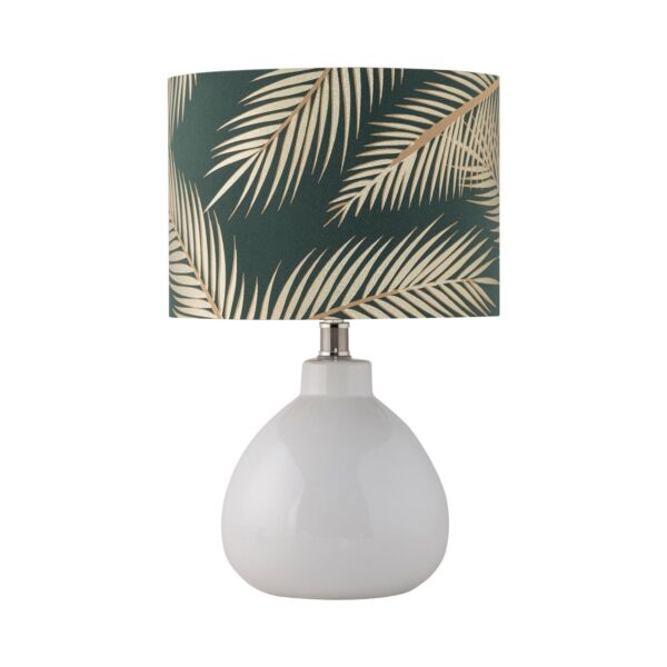 Tuscan - White Ceramic Lamp with Tropical Green Shade