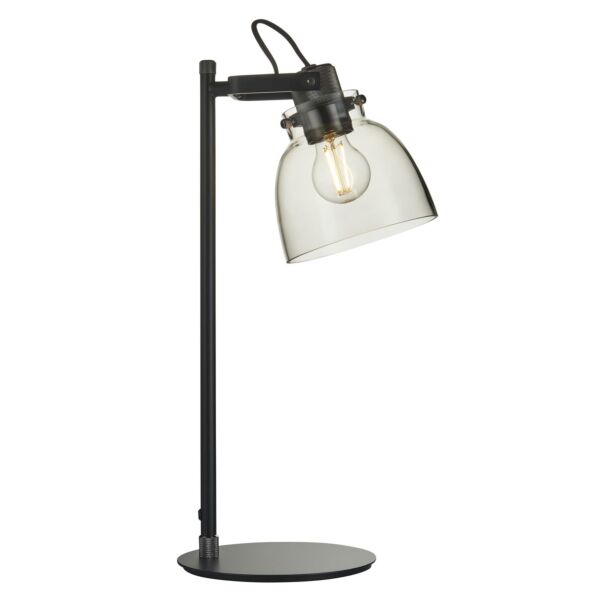 Fortune - Black Chrome Smoked Glass Task Table Lamp