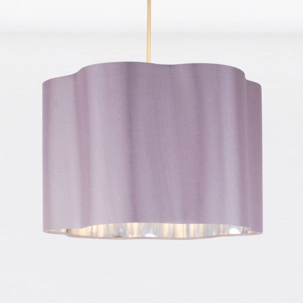 Blush Pink with Chrome Inner Scalloped Pendant Shade