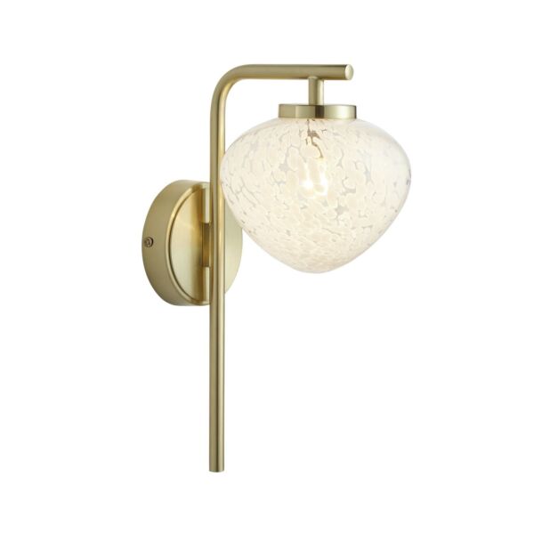 Mills - Satin Brass White Glass Wall Light