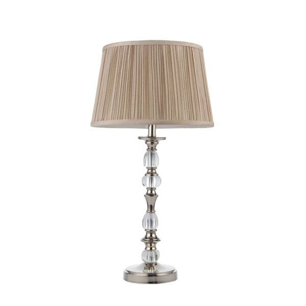 Interiors 1900 - Polina - 63590 - Nickel Beige Table Lamp With Shade