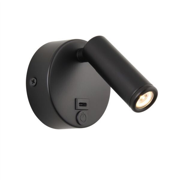 Saxby Lighting - Lumos Mini - 120968 - LED Black Reading Wall Light