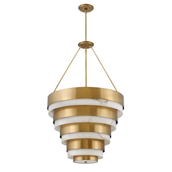 Quintiesse - Echelon - QN-ECHELON-8P - Heritage Brass 8 Light Ceiling Pendant Light