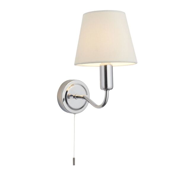 Endon Lighting - Conway - 93851 - Chrome Ivory IP44 Pull Cord Bathroom Wall Light