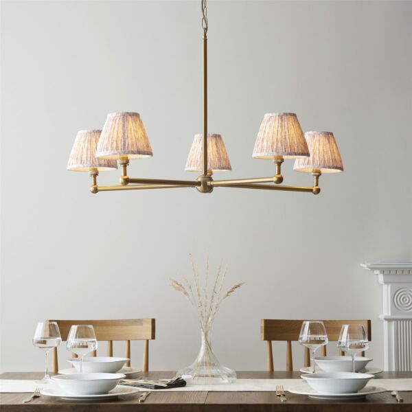 Endon Lighting - Santiago - 115012 - Aged Brass Peach 5 Light Ceiling Pendant Light