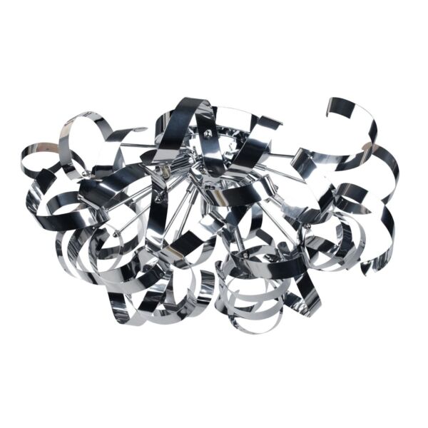 Chrome Swirl Ribbon Dome Ceiling Fitting