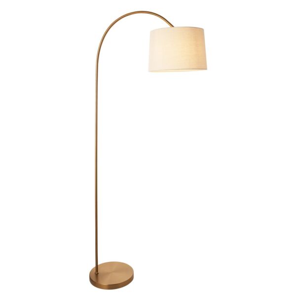 Endon Lighting - Carlson - 110645 - Warm Brass Natural Floor Reading Lamp