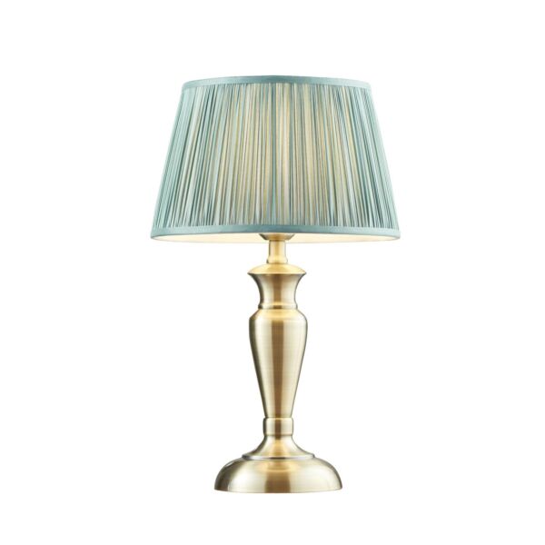 Endon Lighting - Oslo - 91089 - Antique Brass Fir Table Lamp With Shade