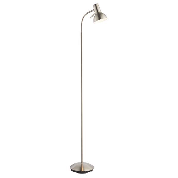 Endon Lighting - Amalfi - 76606 - Satin Nickel White Floor Reading Lamp