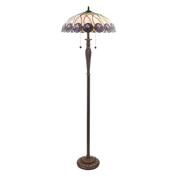 Interiors 1900 - Hutchinson - 64172 - Dark Bronze Tiffany Glass 2 Light Floor Lamp