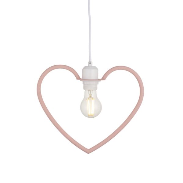 Pink Easy Fit Heart Shaped Pendant Shade