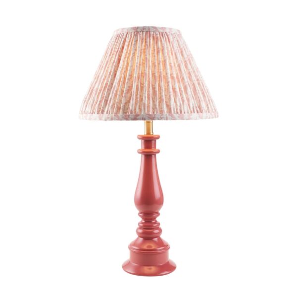 Endon Lighting - Myrtle & Leaf 30cm - 114899 - Pink Warm Brass Peach Table Lamp With Shade