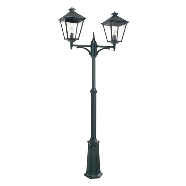 Norlys Lighting - Turin Grande - TG6-BLACK - Black Clear 2 Light IP54 Outdoor Lamp Post