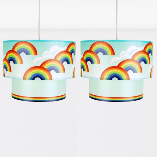 Set of 2 Rainbow Design Ceiling Light Shades