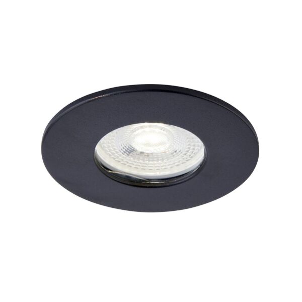 Saxby Lighting - Saxby ShieldONE 65 - 109805 & 111574 - Black IP65 Fixed Bathroom Recessed Fire Rated Ceiling Downlight