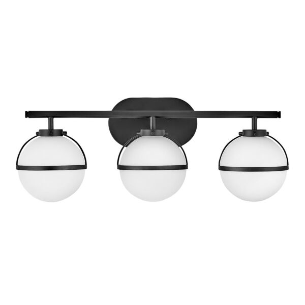 Hinkley Lighting - Hollis - HK-HOLLIS3-O-BK-BATH - Black Opal Glass 3 Light IP44 Bathroom Wall Light