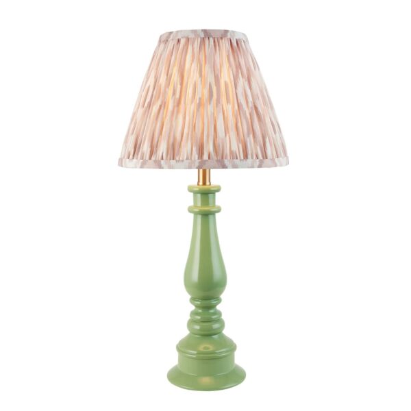 Endon Lighting - Myrtle & Ikat 25cm - 116342 - Green Warm Brass Neutral Table Lamp With Shade
