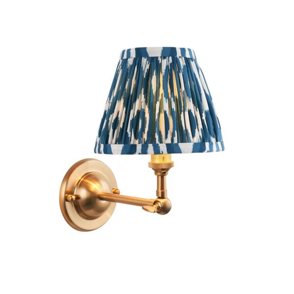 Endon Lighting - Dome Wing & Ikat 16cm - 115633 - Aged Brass Blue Wall Light