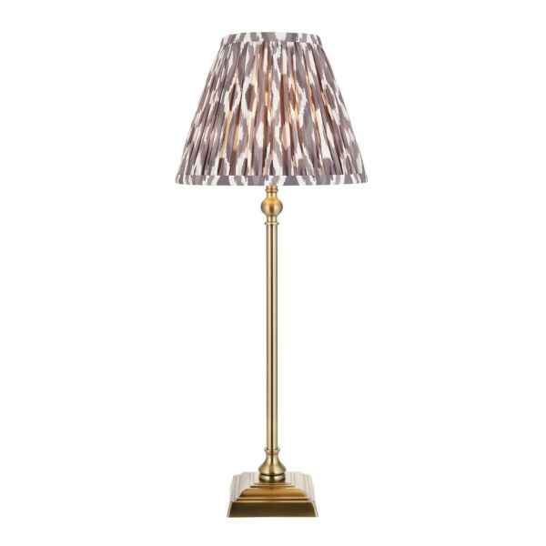 Endon Lighting - Lille - 118144 - Antique Brass Grey Table Lamp With Shade