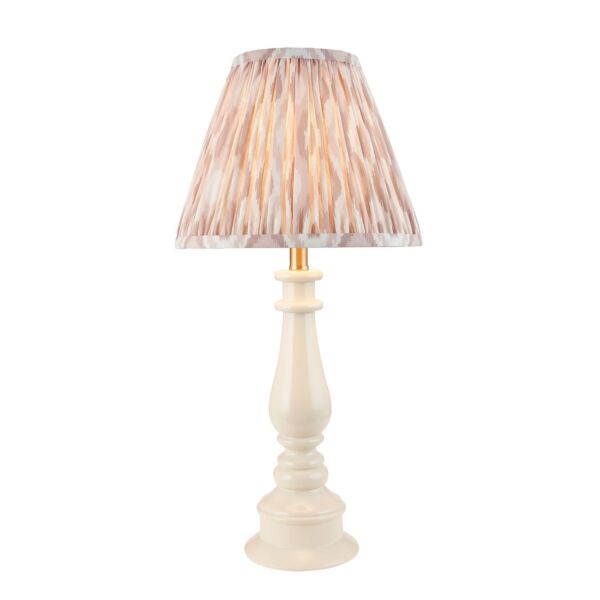 Endon Lighting - Myrtle & Ikat 25cm - 116330 - White Warm Brass Neutral Table Lamp With Shade