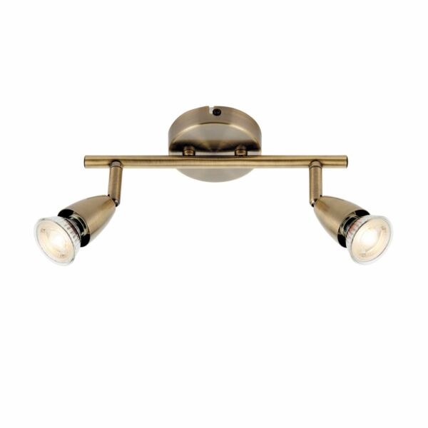 Saxby Lighting - Amalfi - 60999 - Antique Brass 2 Light Ceiling Spotlight