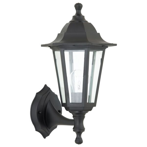 Saxby Lighting - Bayswater - 40045 - Black Clear Glass IP44 Outdoor Wall Light