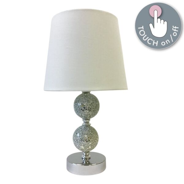 Mosaic Touch Lamp with White Shade