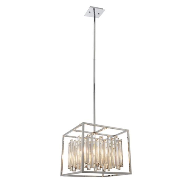 Endon Lighting - Acadia - 81930 - Clear Crystal Glass Chrome 4 Light Ceiling Pendant Light