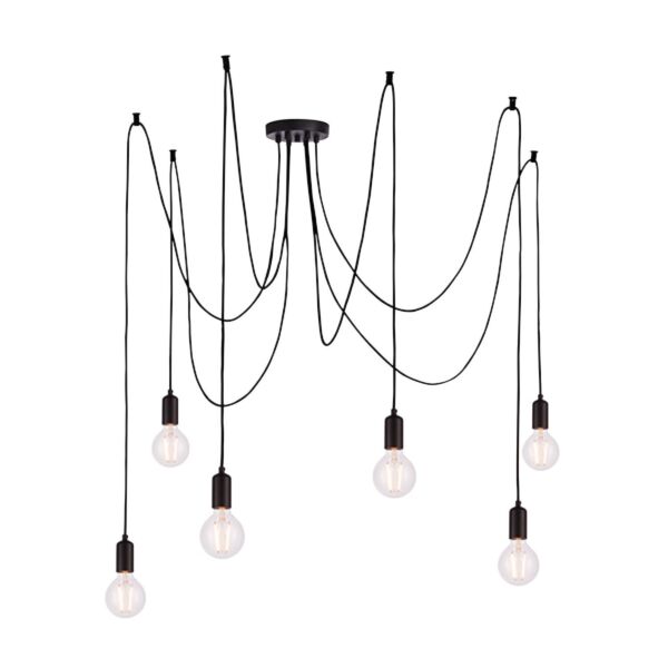 Endon Lighting - Studio - 76583 - Black 6 Light Ceiling Pendant Light