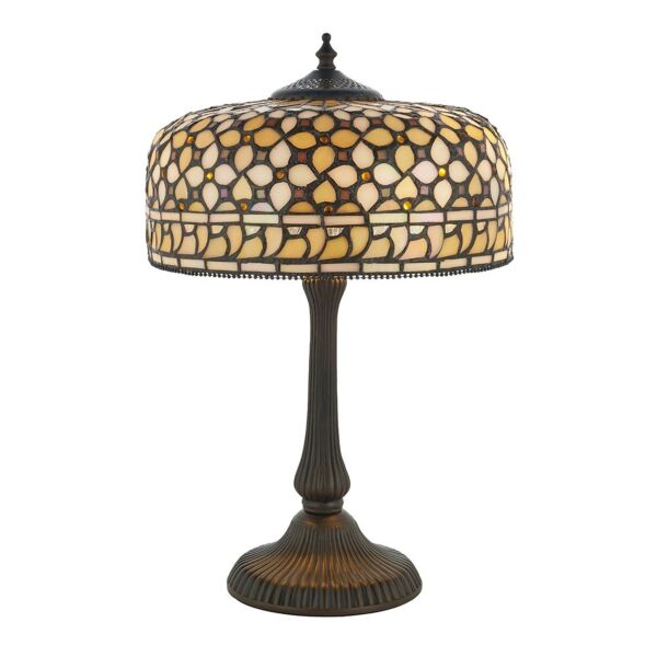 Interiors 1900 - Mille Feux - 64278 - Dark Bronze Tiffany Glass 2 Light Table Lamp