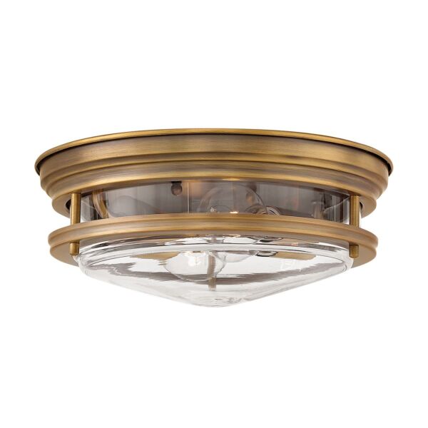 Quintiesse - QN-HADRIAN-FS-BR-CLEAR - Hadrian 2 Light Flush Mount - Clear Glass - Brushed Bronze