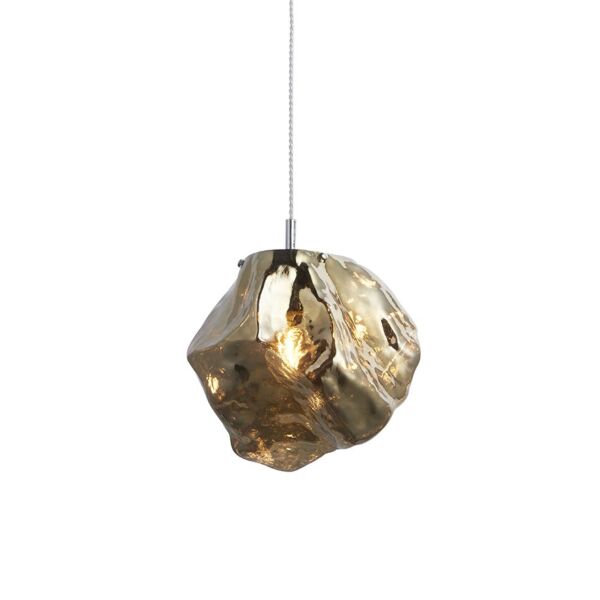 Endon Lighting - Rock - 97656 - Chrome Bronze Glass Ceiling Pendant Light