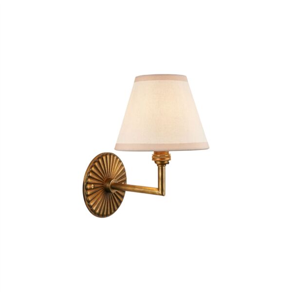 Endon Lighting - Dahlia - 115329 - Antique Brass Vintage White Wall Light