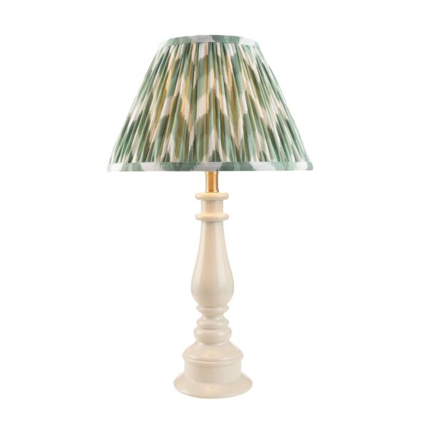 Endon Lighting - Myrtle & Zigzag 30cm - 114958 - White Warm Brass Green Table Lamp With Shade