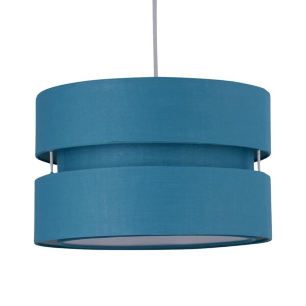 Teal Layered Easy Fit Drum Light Shade