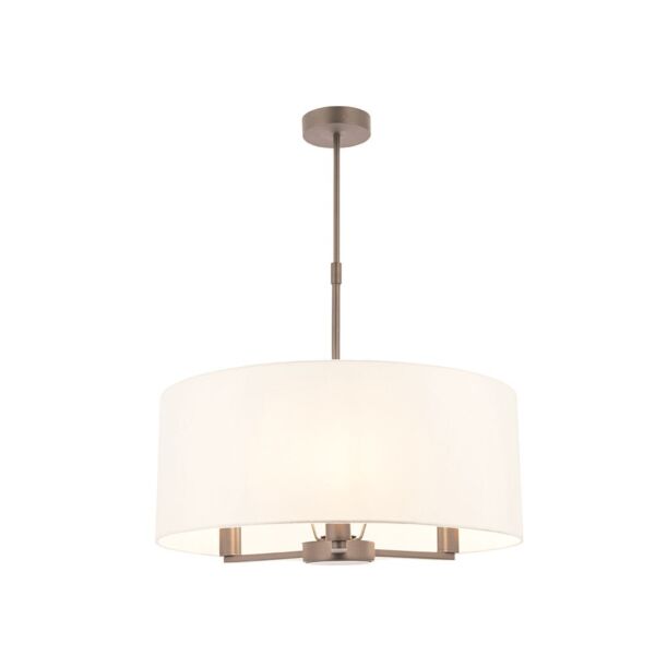 Endon Lighting - Daley - 60241 - Nickel Vintage White 3 Light Ceiling Pendant Light